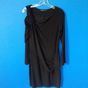 ALEX & AREA by KOMAROV Black Asym Cocktail Dress S